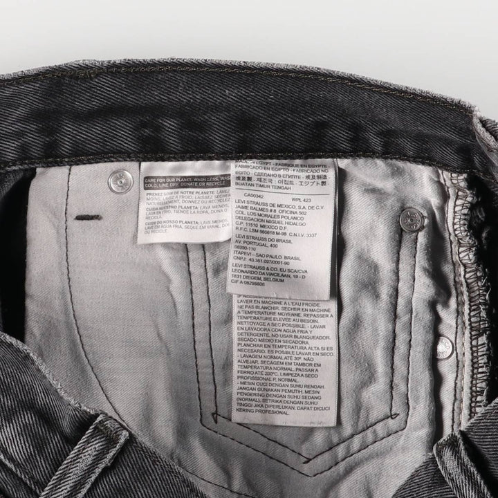 Levi's 505 Black Denim Tapered Denim Pants for Men, W32 equivalent cotton black type Vintage Second Hand