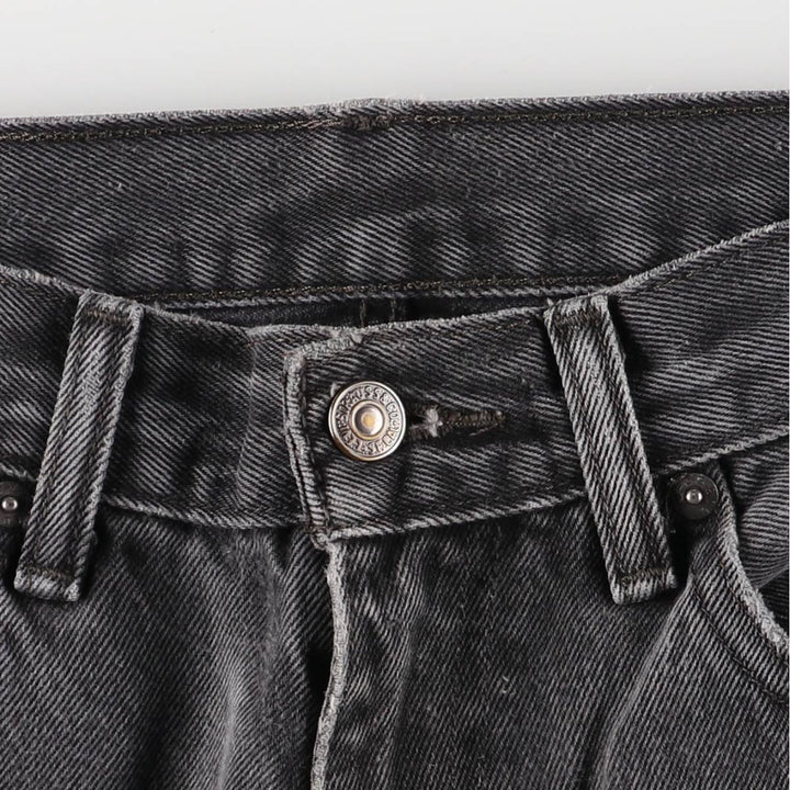 Levi's 505 Black Denim Tapered Denim Pants for Men, W32 equivalent cotton black type Vintage Second Hand