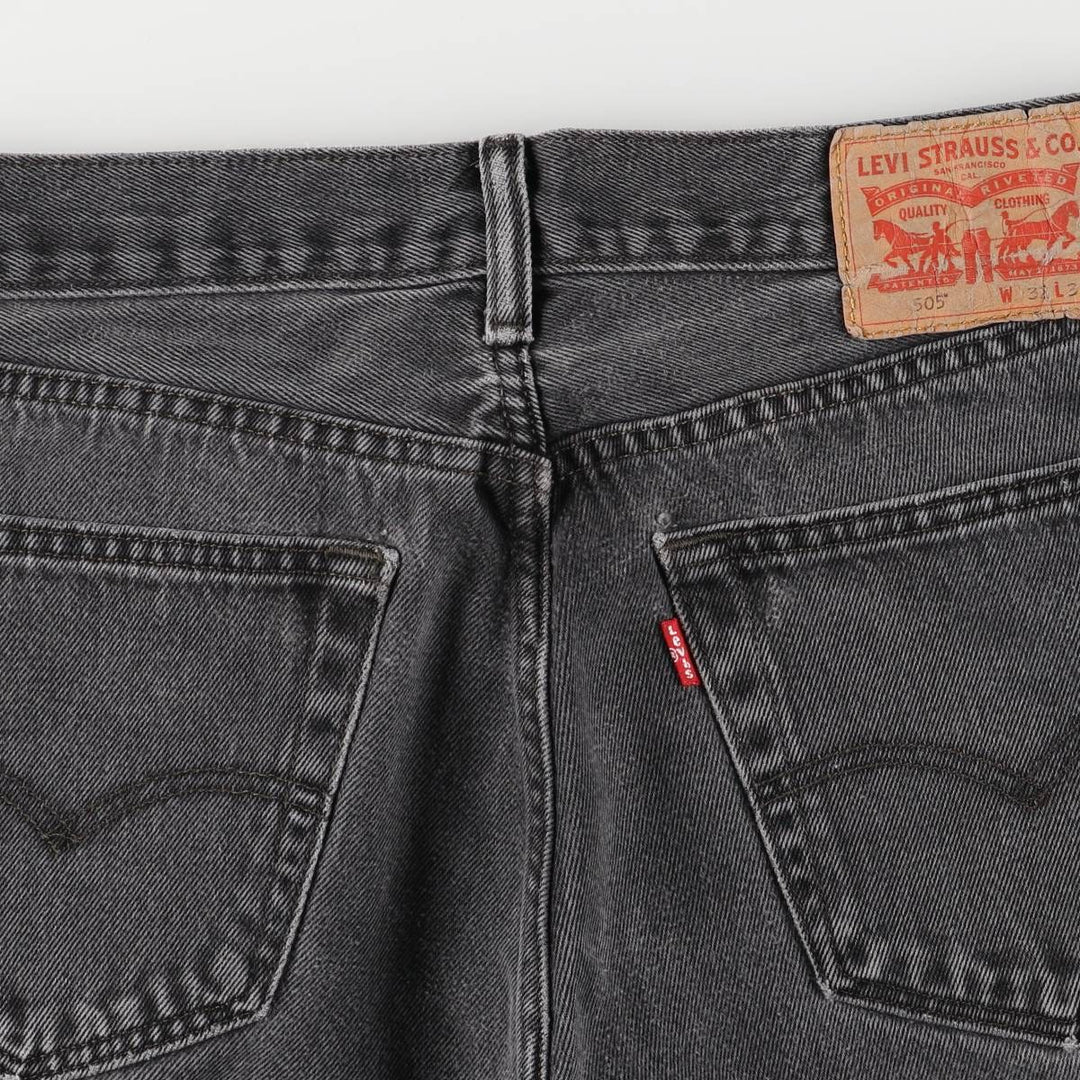 Levi's 505 Black Denim Tapered Denim Pants for Men, W32 equivalent cotton black type Vintage Second Hand