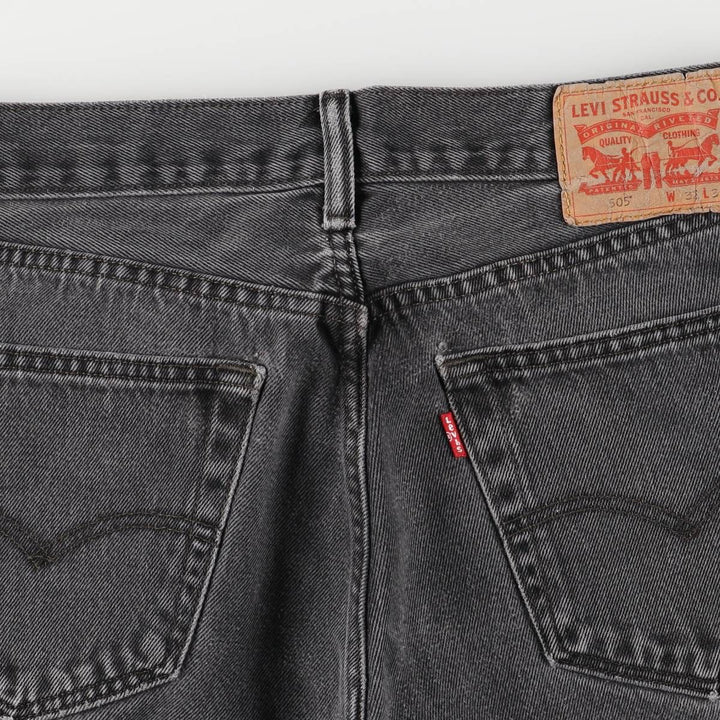 Levi's 505 Black Denim Tapered Denim Pants for Men, W32 equivalent cotton black type Vintage Second Hand
