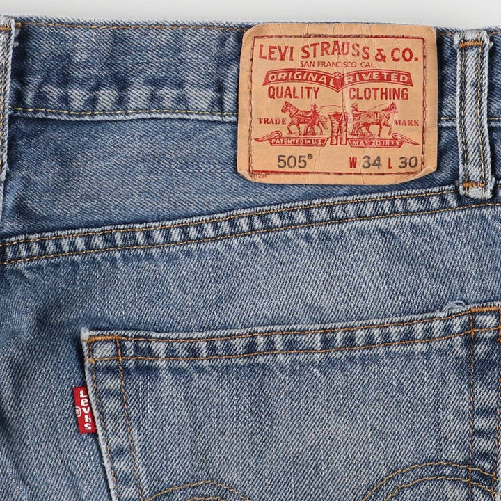 Levi's 505 Straight Fit Tapered Denim Pants, Men's, Size 35 unclear blue type Vintage Second Hand