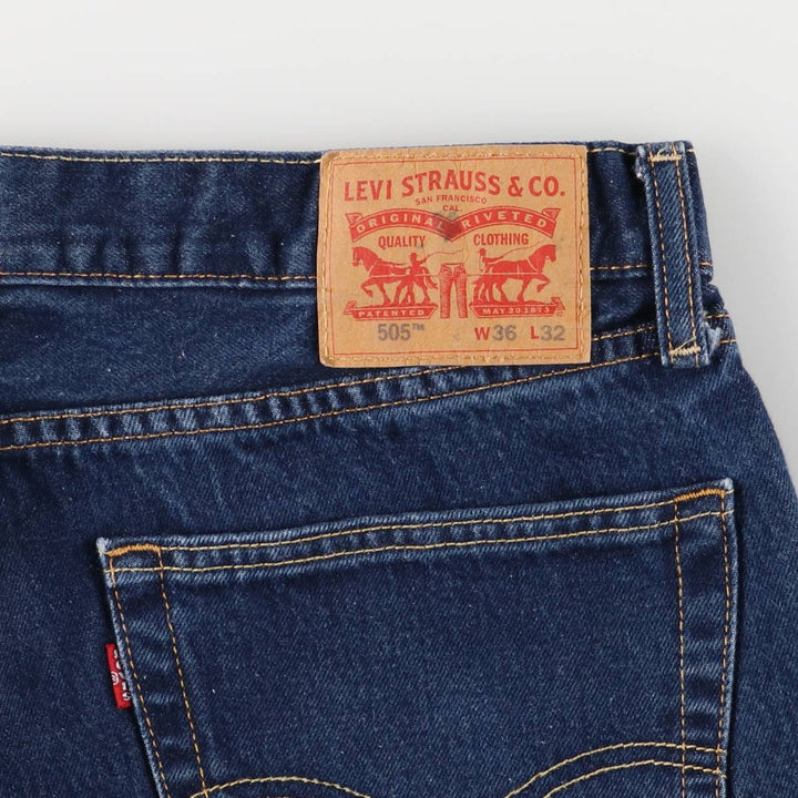 Levi's 505 tapered denim pants for men, size w36 cotton blue type Vintage Second Hand