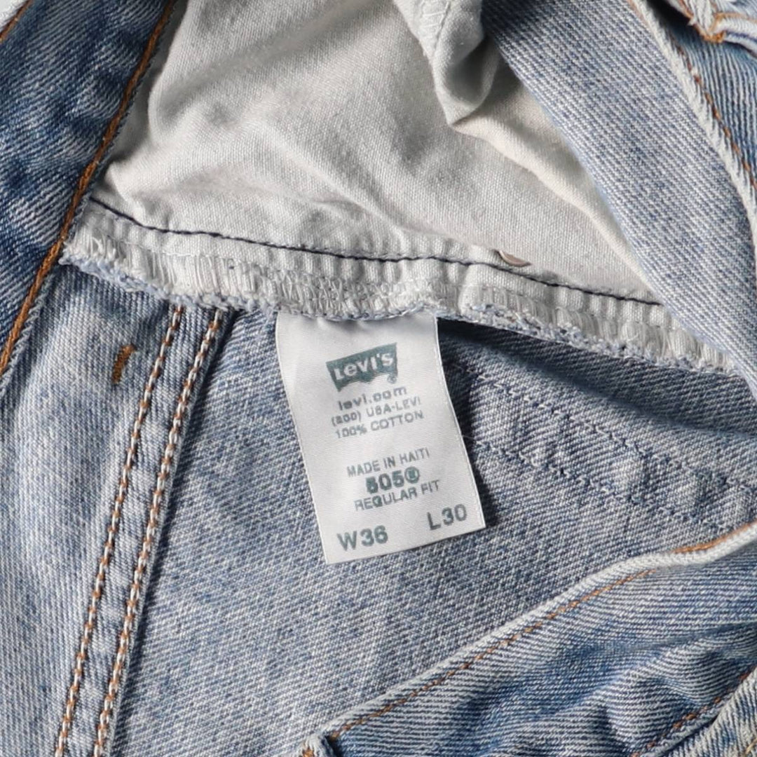 Levi's 505 REGULAR FIT tapered denim pants for men, size w34 cotton blue type Vintage Second Hand