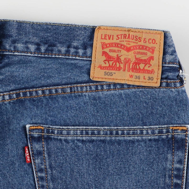 Levi's 505 tapered denim pants for men, size w37 cotton blue type Vintage Second Hand