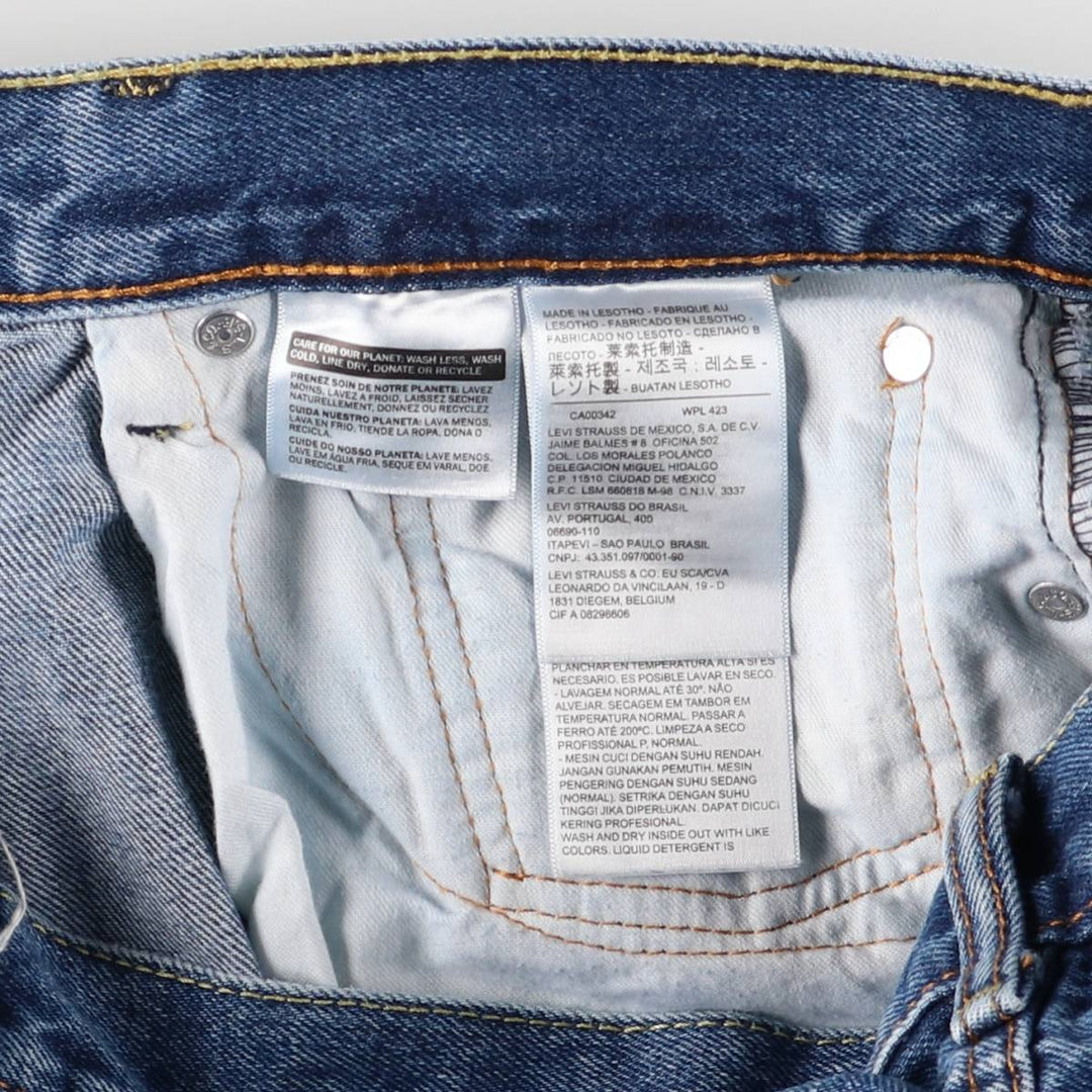 Levi's 505 tapered denim pants for men, size w37 cotton blue type Vintage Second Hand