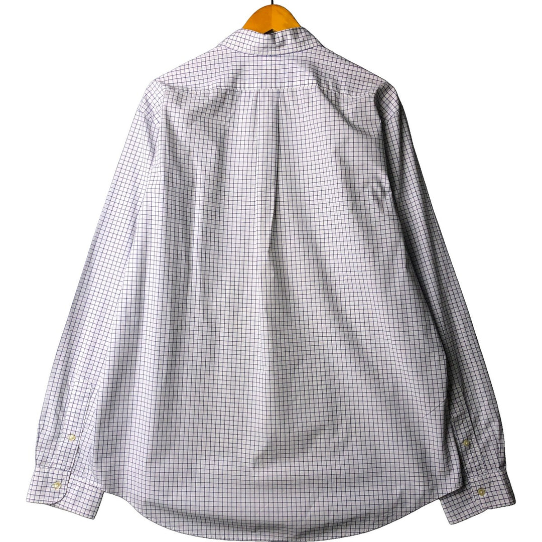 Ralph Lauren long sleeve button down check shirt, men's XL size cotton navy blue type Vintage Second Hand