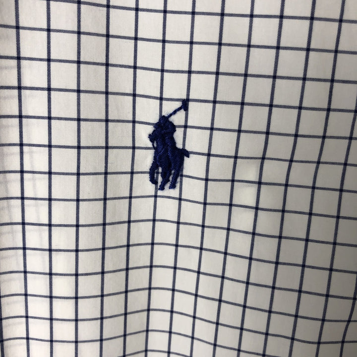 Ralph Lauren long sleeve button down check shirt, men's XL size cotton navy blue type Vintage Second Hand