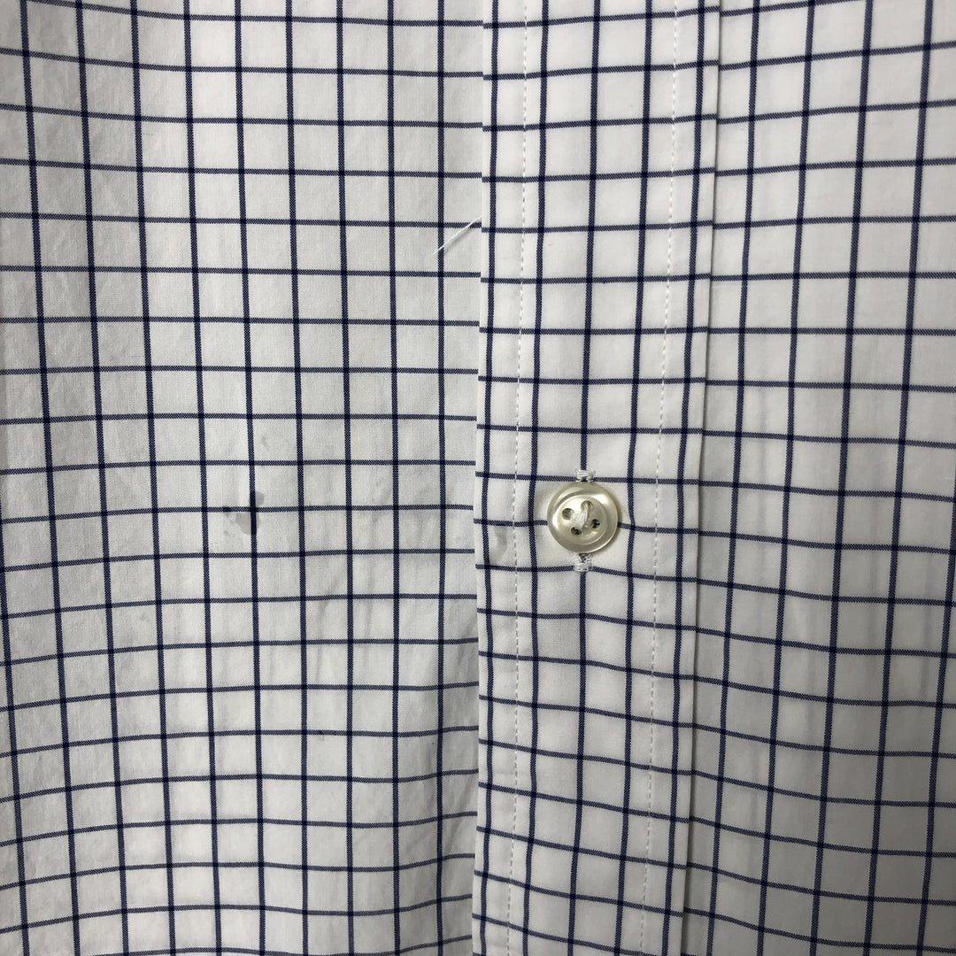 Ralph Lauren long sleeve button down check shirt, men's XL size cotton navy blue type Vintage Second Hand