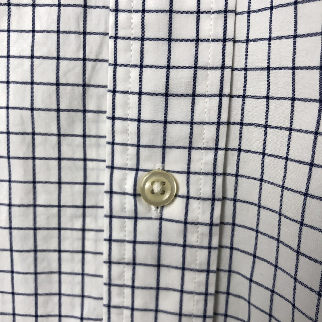 Ralph Lauren long sleeve button down check shirt, men's XL size cotton navy blue type Vintage Second Hand