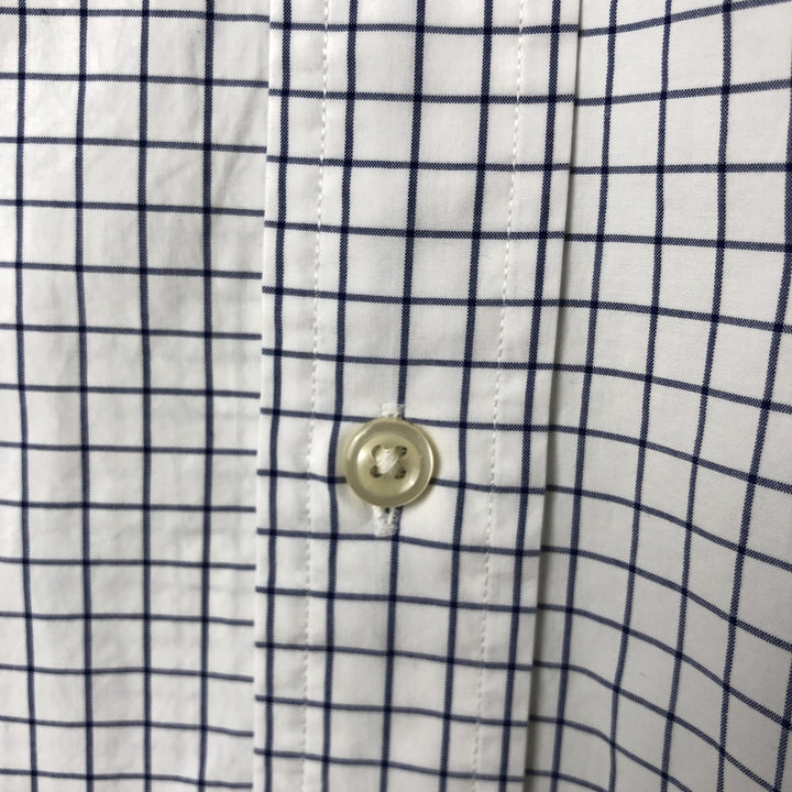 Ralph Lauren long sleeve button down check shirt, men's XL size cotton navy blue type Vintage Second Hand