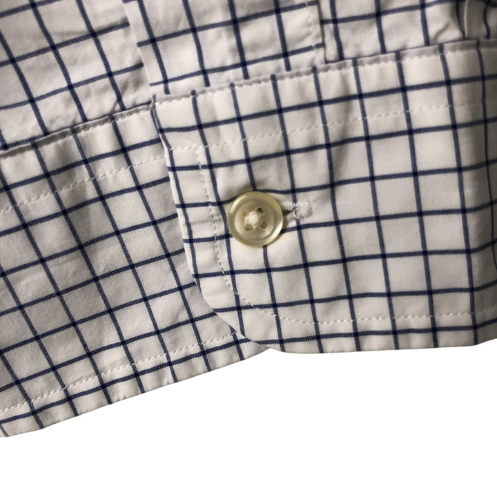 Ralph Lauren long sleeve button down check shirt, men's XL size cotton navy blue type Vintage Second Hand