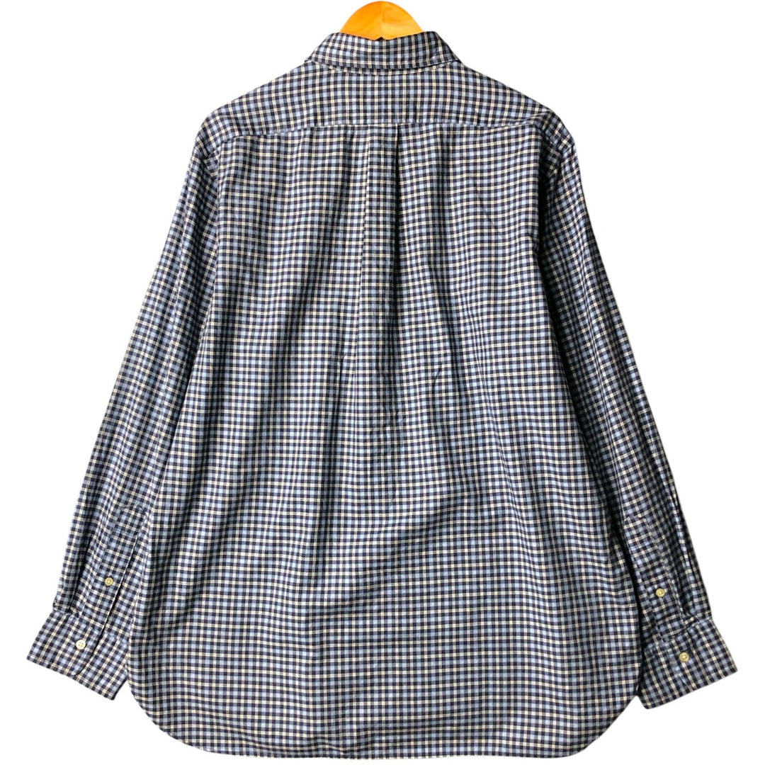 Ralph Lauren Classic Fit Long Sleeve Cotton Check Shirt, Men's XL cotton Blue type light blue Vintage Second Hand