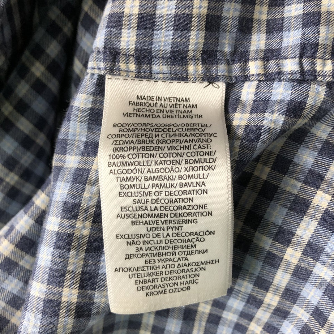 Ralph Lauren Classic Fit Long Sleeve Cotton Check Shirt, Men's XL cotton Blue type light blue Vintage Second Hand