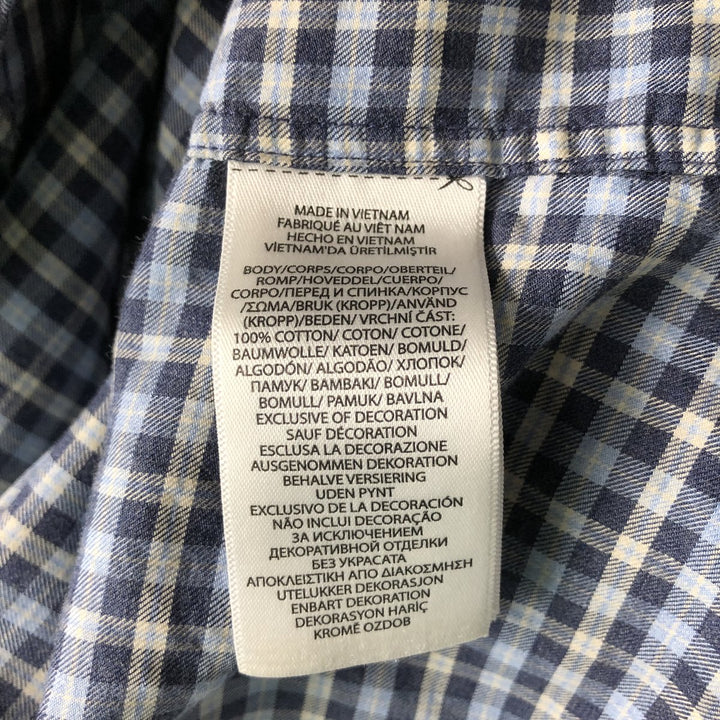 Ralph Lauren Classic Fit Long Sleeve Cotton Check Shirt, Men's XL cotton Blue type light blue Vintage Second Hand