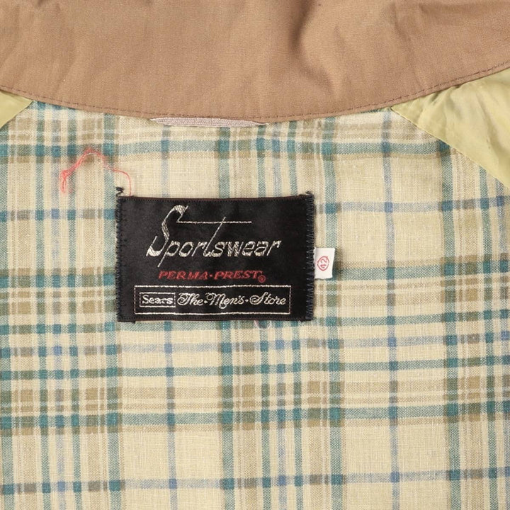 70's Sears SPORTSWEAR Harrington Jacket Swing Top Men's Size L unclear beige type brown Vintage Second Hand