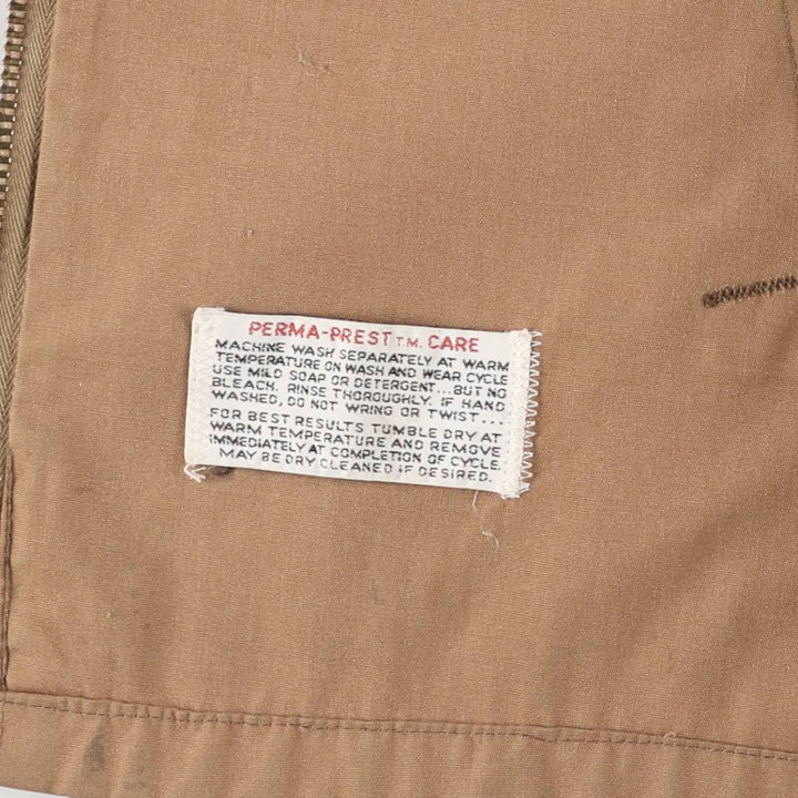 70's Sears SPORTSWEAR Harrington Jacket Swing Top Men's Size L unclear beige type brown Vintage Second Hand