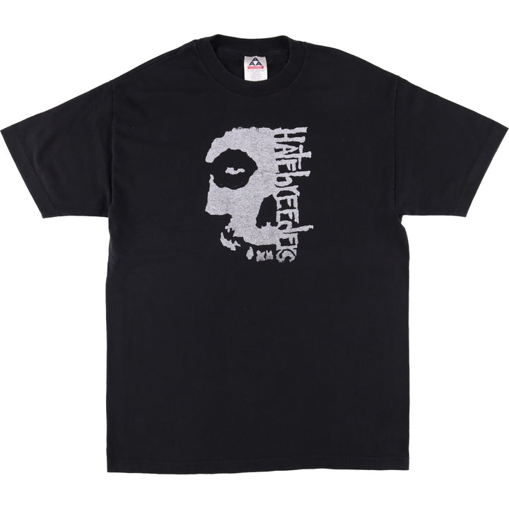 MISFITS Skull Pattern Band T-shirt Made in USA Men's L size cotton black type Vintage Second Hand