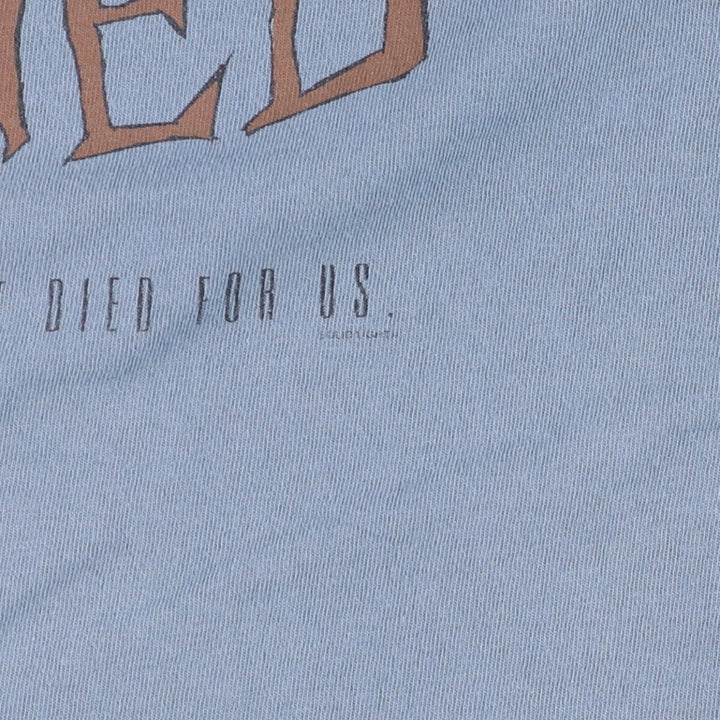 Vintage 90'S HLMILLER TOTAL TEE printed T-shirt, Made in USA, Men's XXL cotton Blue type light blue Vintage Second Hand