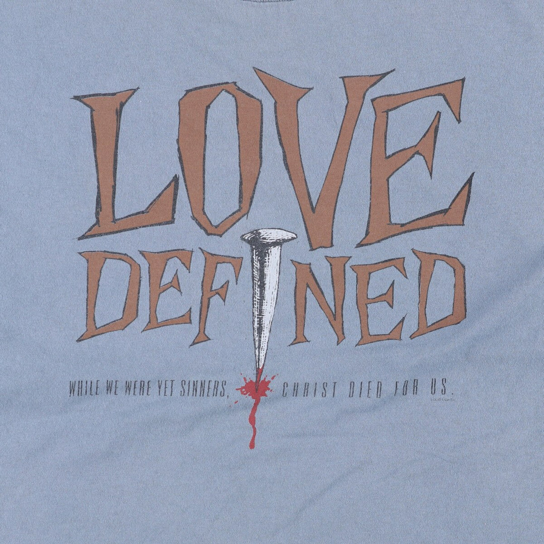 Vintage 90'S HLMILLER TOTAL TEE printed T-shirt, Made in USA, Men's XXL cotton Blue type light blue Vintage Second Hand