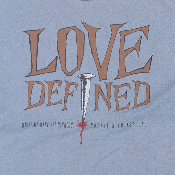 Vintage 90'S HLMILLER TOTAL TEE printed T-shirt, Made in USA, Men's XXL cotton Blue type light blue Vintage Second Hand