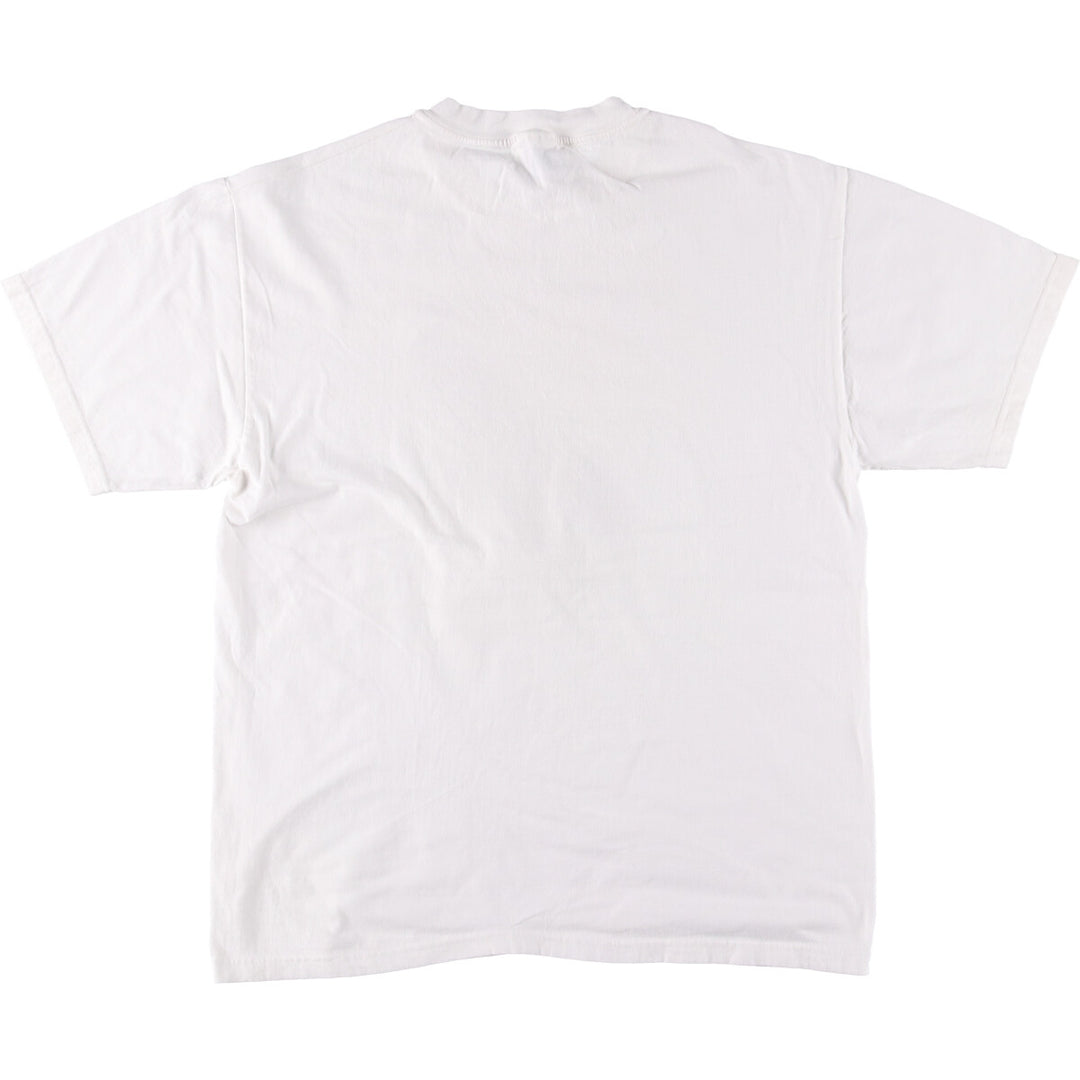 90'S Hanes BEEFY-T Printed T-shirt, Made in USA, Men's L size, Vintage cotton white type Vintage Second Hand