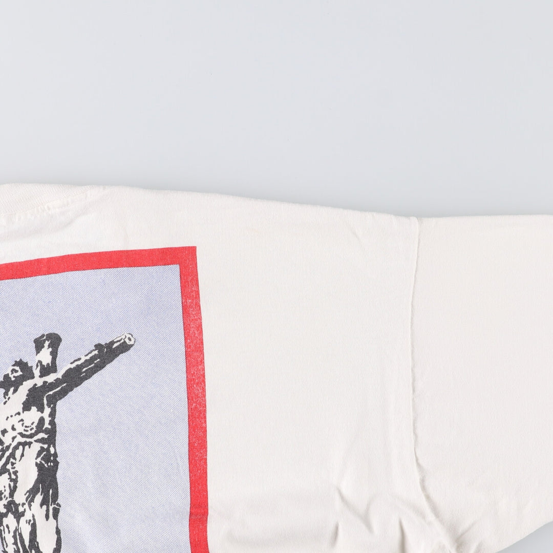 90'S Fruit of the Loom print T-shirt, Made in USA, Men's XL cotton pale white type Vintage Second Hand