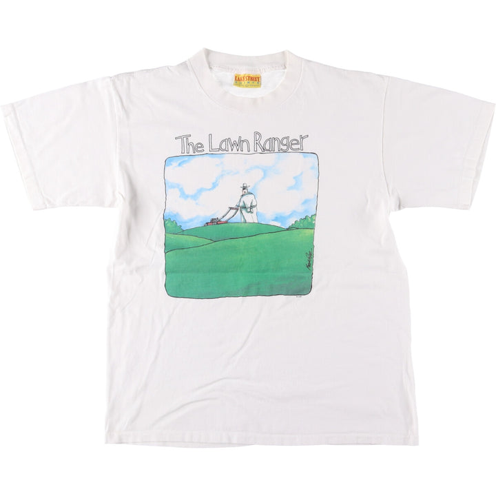 Vintage 90'S Lake Street Shirts printed T-shirt, Made in USA, Men's Size L cotton white type Vintage Second Hand