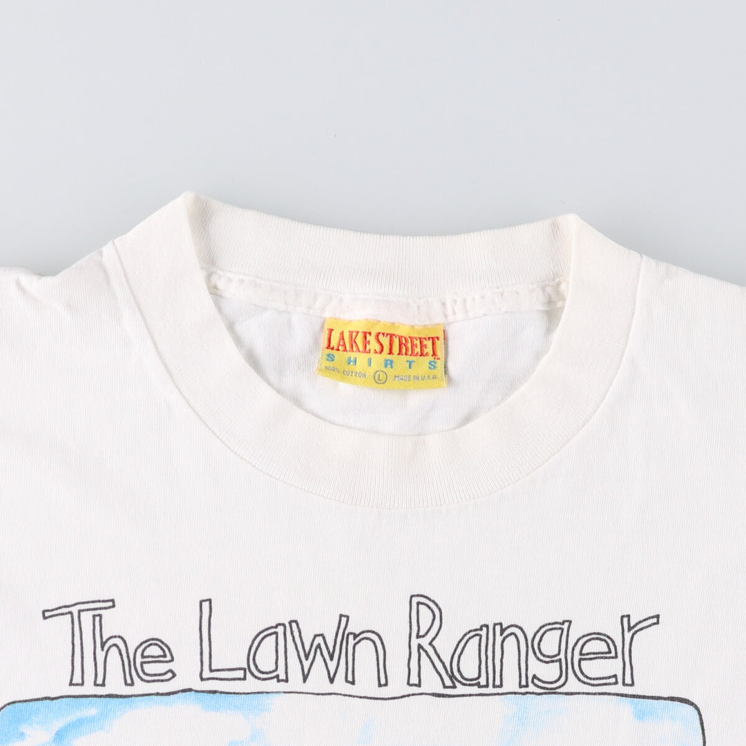 Vintage 90'S Lake Street Shirts printed T-shirt, Made in USA, Men's Size L cotton white type Vintage Second Hand