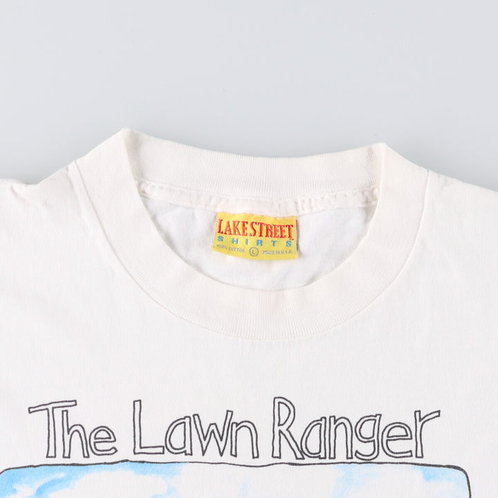 Vintage 90'S Lake Street Shirts printed T-shirt, Made in USA, Men's Size L cotton white type Vintage Second Hand