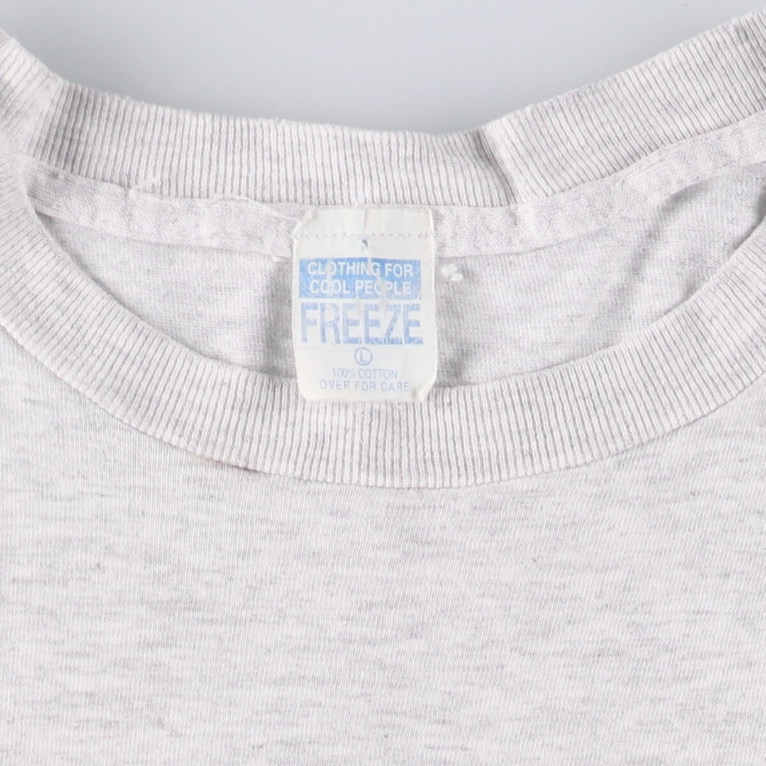 FREEZE Printed T-Shirt, Made in USA, Men's Size L cotton pale white type Vintage Second Hand