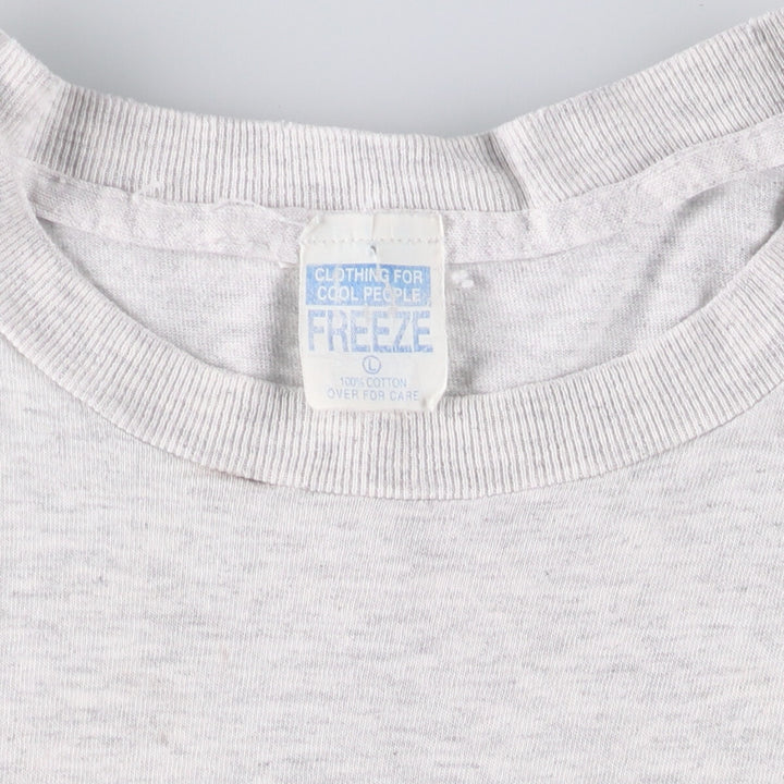 FREEZE Printed T-Shirt, Made in USA, Men's Size L cotton pale white type Vintage Second Hand