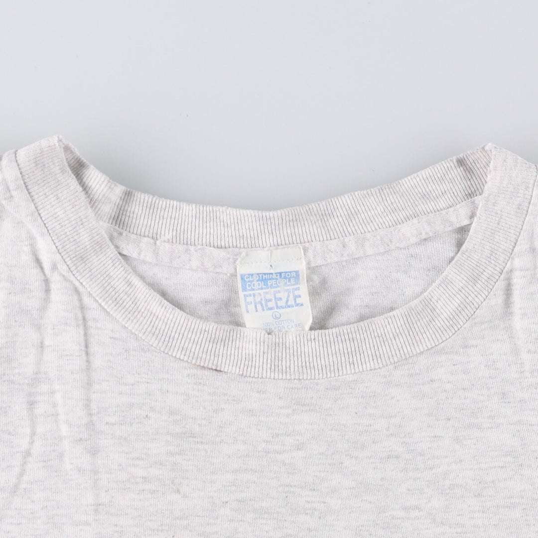 FREEZE Printed T-Shirt, Made in USA, Men's Size L cotton pale white type Vintage Second Hand