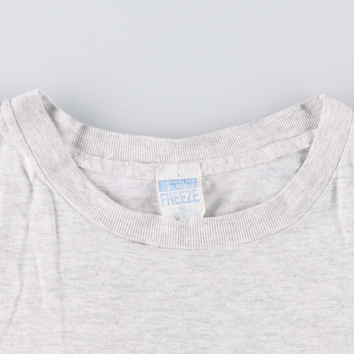FREEZE Printed T-Shirt, Made in USA, Men's Size L cotton pale white type Vintage Second Hand