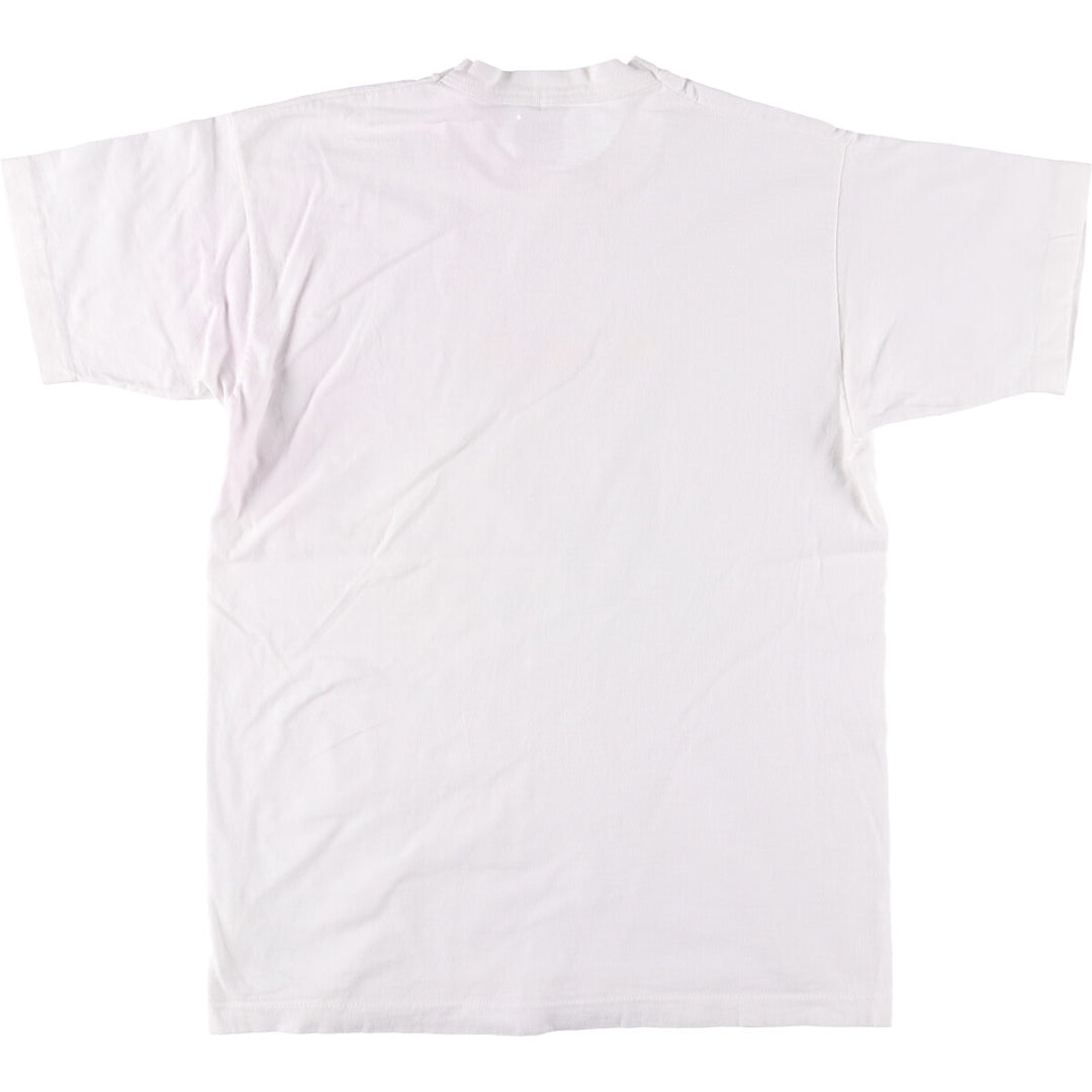 90'S Fruit of the Loom Heavy Cotton Printed T-Shirt Made in USA Men's Size L Vintage cotton white type Vintage Second Hand