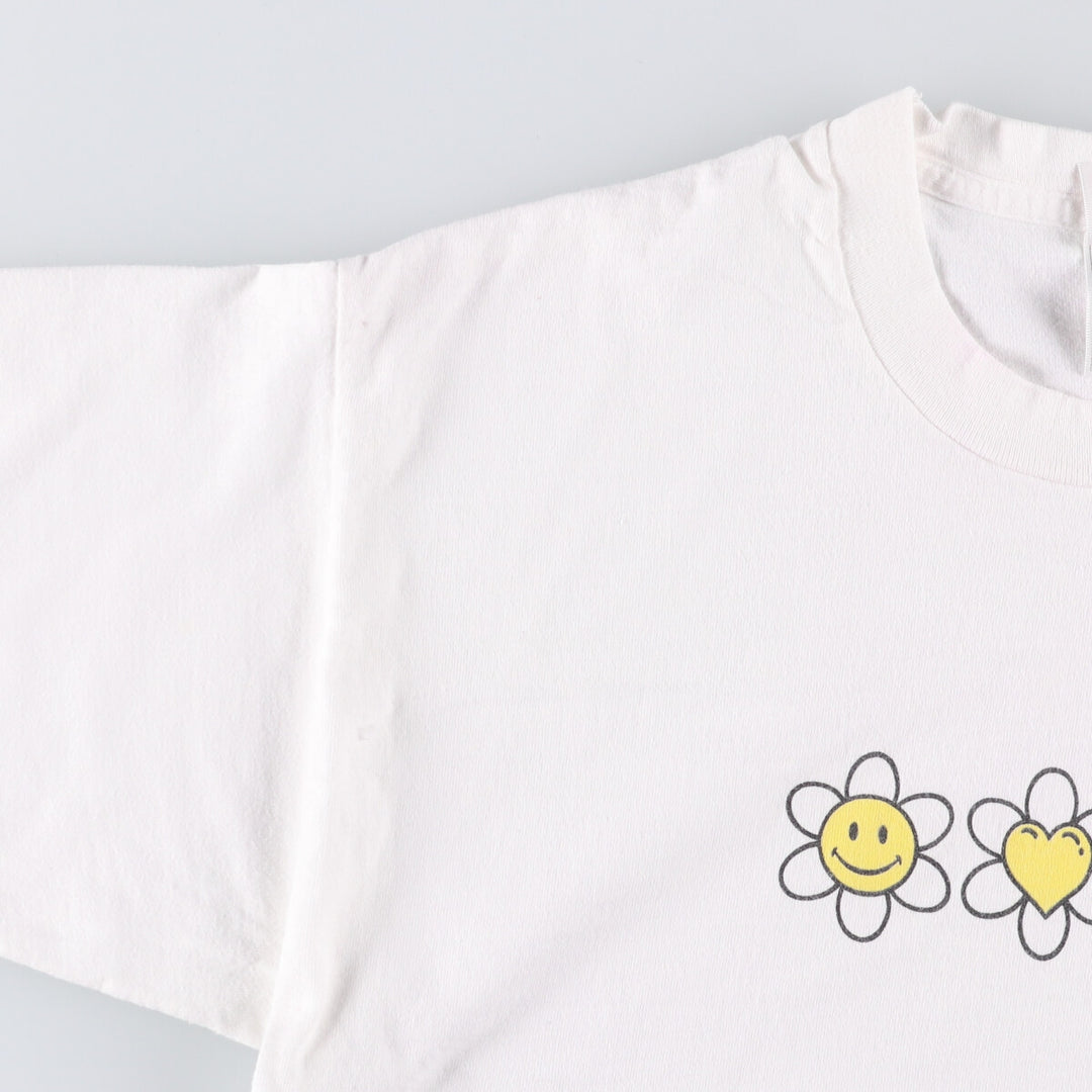 90'S Fruit of the Loom Heavy Cotton Printed T-Shirt Made in USA Men's Size L Vintage cotton white type Vintage Second Hand