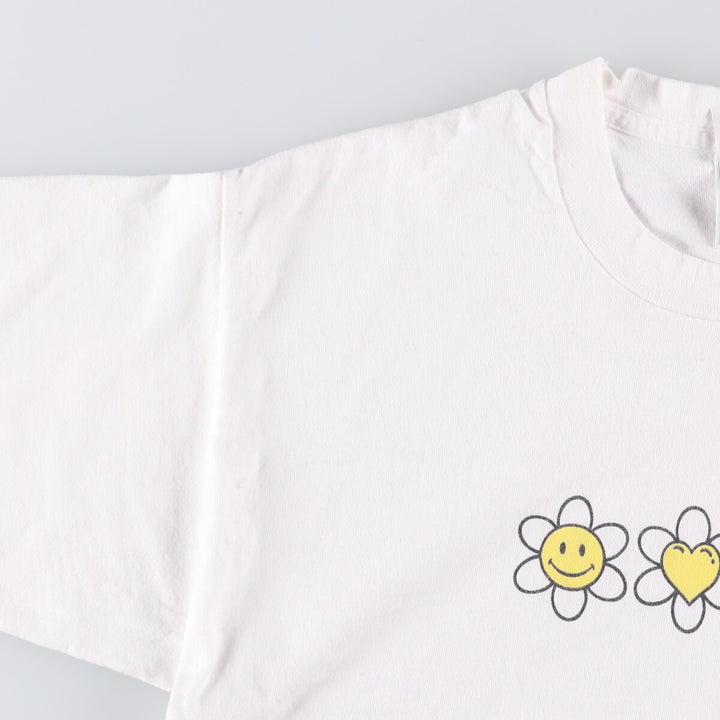 90'S Fruit of the Loom Heavy Cotton Printed T-Shirt Made in USA Men's Size L Vintage cotton white type Vintage Second Hand