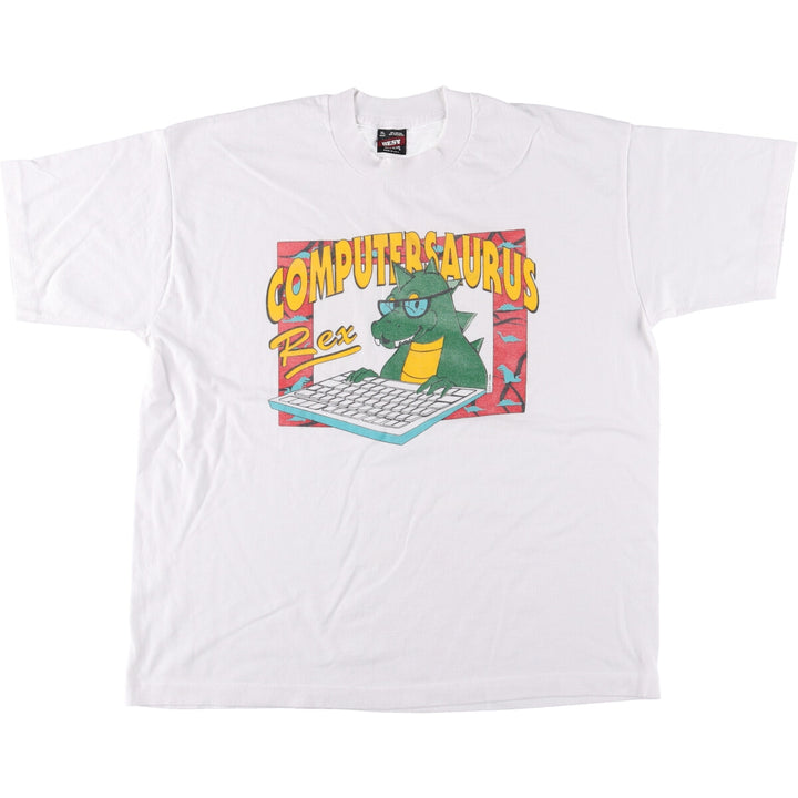 90'S Fruit of the Loom Best Printed T-shirt, Made in USA, Men's XL, Vintage cotton white type Vintage Second Hand