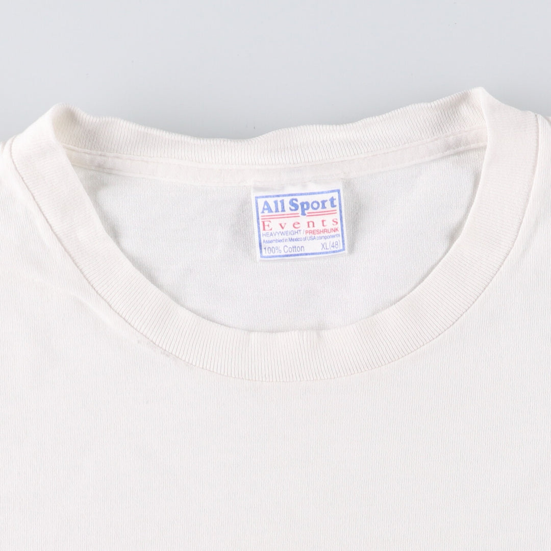 90'S All Sports ALL SPORT Message Print T-Shirt, Men's XL, Vintage cotton white type Vintage Second Hand
