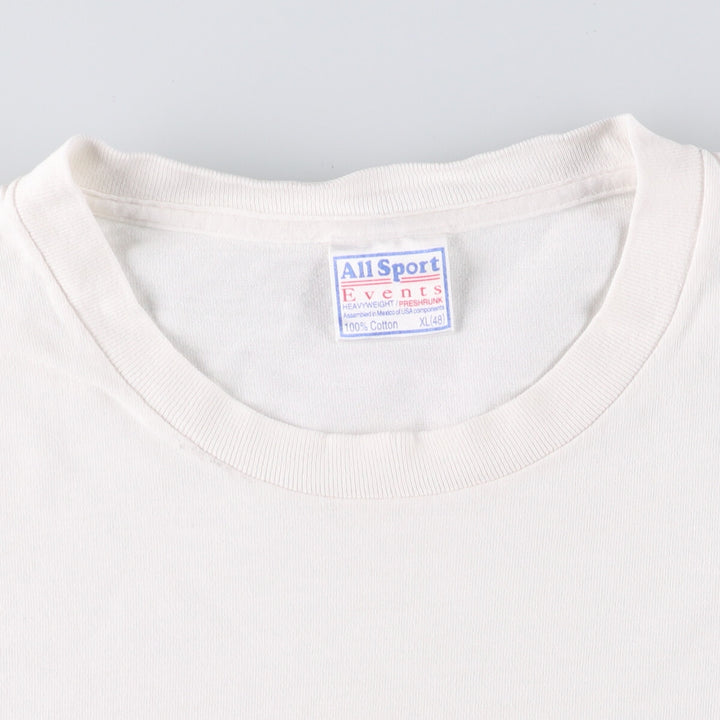90'S All Sports ALL SPORT Message Print T-Shirt, Men's XL, Vintage cotton white type Vintage Second Hand