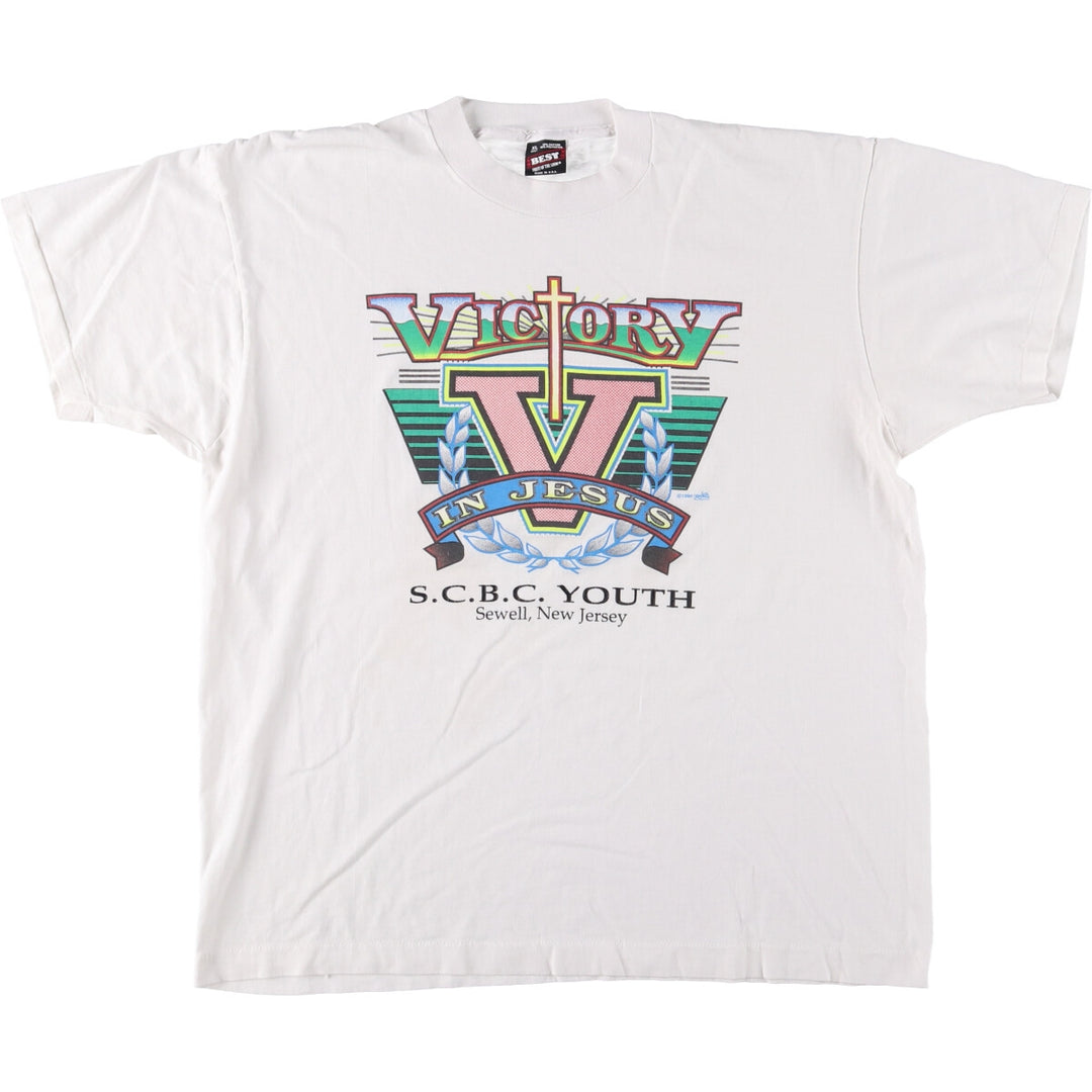 90'S Fruit of the Loom Best Printed T-shirt, Made in USA, Men's XL, Vintage cotton white type Vintage Second Hand