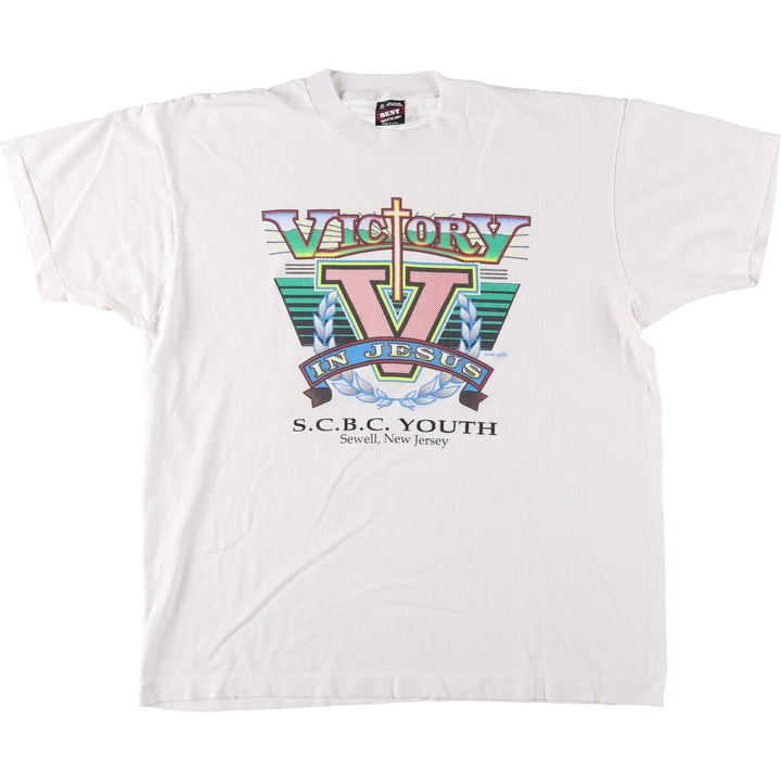90'S Fruit of the Loom Best Printed T-shirt, Made in USA, Men's XL, Vintage cotton white type Vintage Second Hand