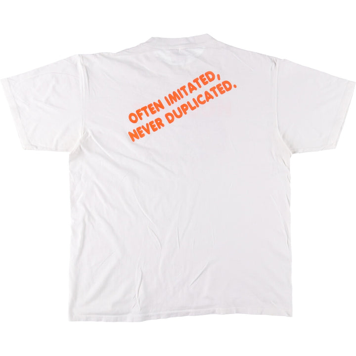 90'S ONEITA HOOTERS Advertising T-shirt, Men's XL size, Vintage cotton white type Vintage Second Hand