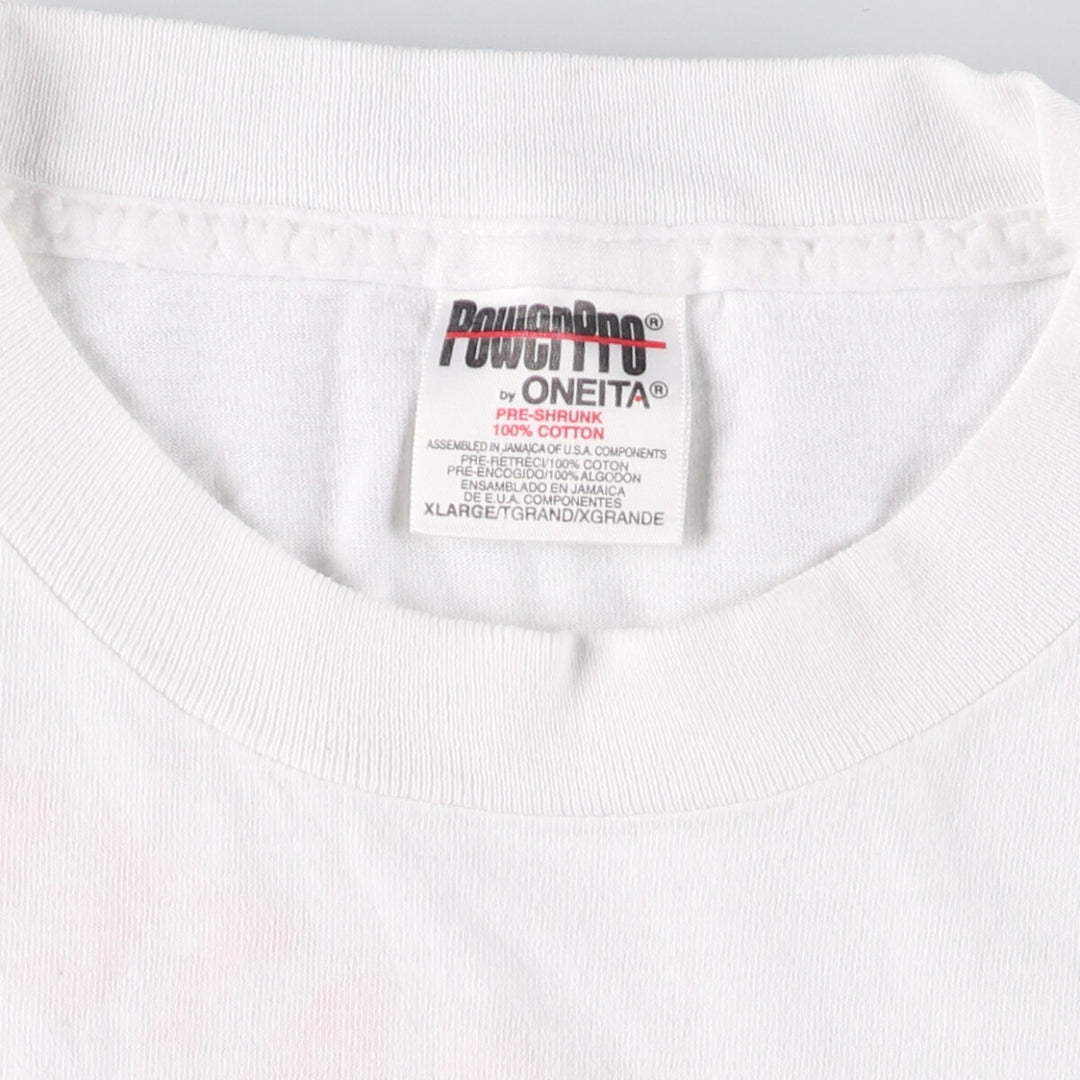 90'S ONEITA HOOTERS Advertising T-shirt, Men's XL size, Vintage cotton white type Vintage Second Hand