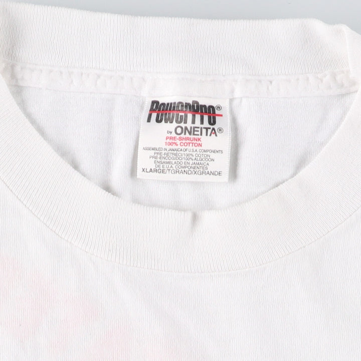 90'S ONEITA HOOTERS Advertising T-shirt, Men's XL size, Vintage cotton white type Vintage Second Hand