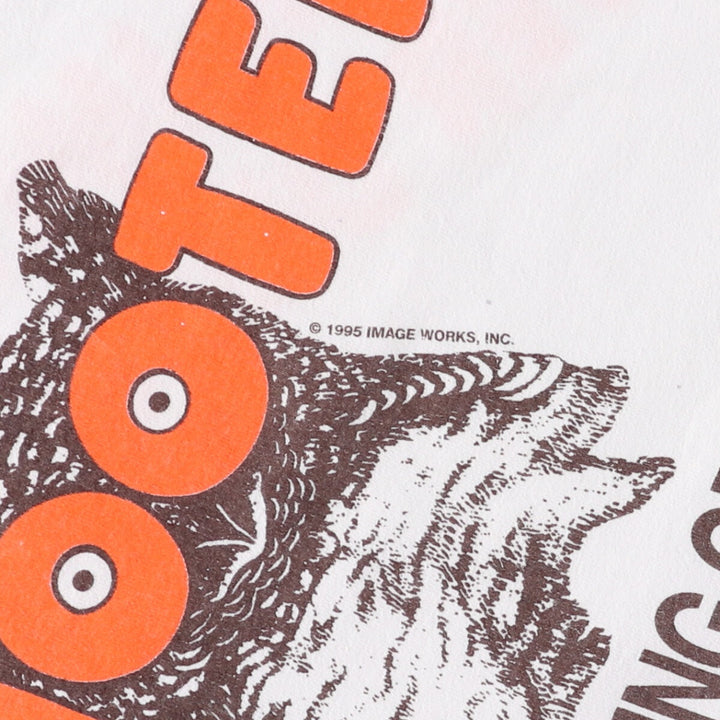90'S ONEITA HOOTERS Advertising T-shirt, Men's XL size, Vintage cotton white type Vintage Second Hand