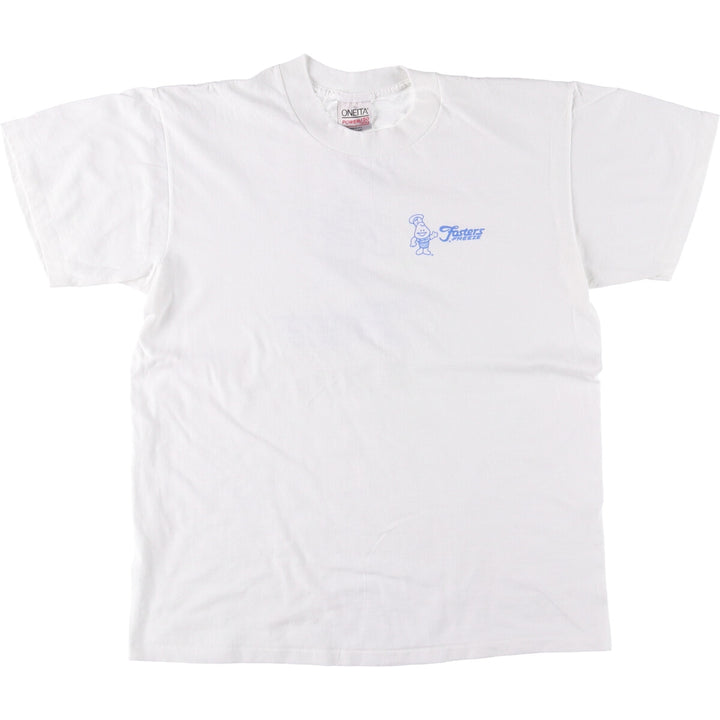 90'S ONEITA Fosters Freeze Advertising T-shirt Made in USA Men's L size Vintage cotton white type Vintage Second Hand