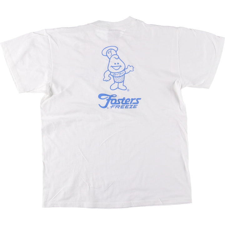 90'S ONEITA Fosters Freeze Advertising T-shirt Made in USA Men's L size Vintage cotton white type Vintage Second Hand
