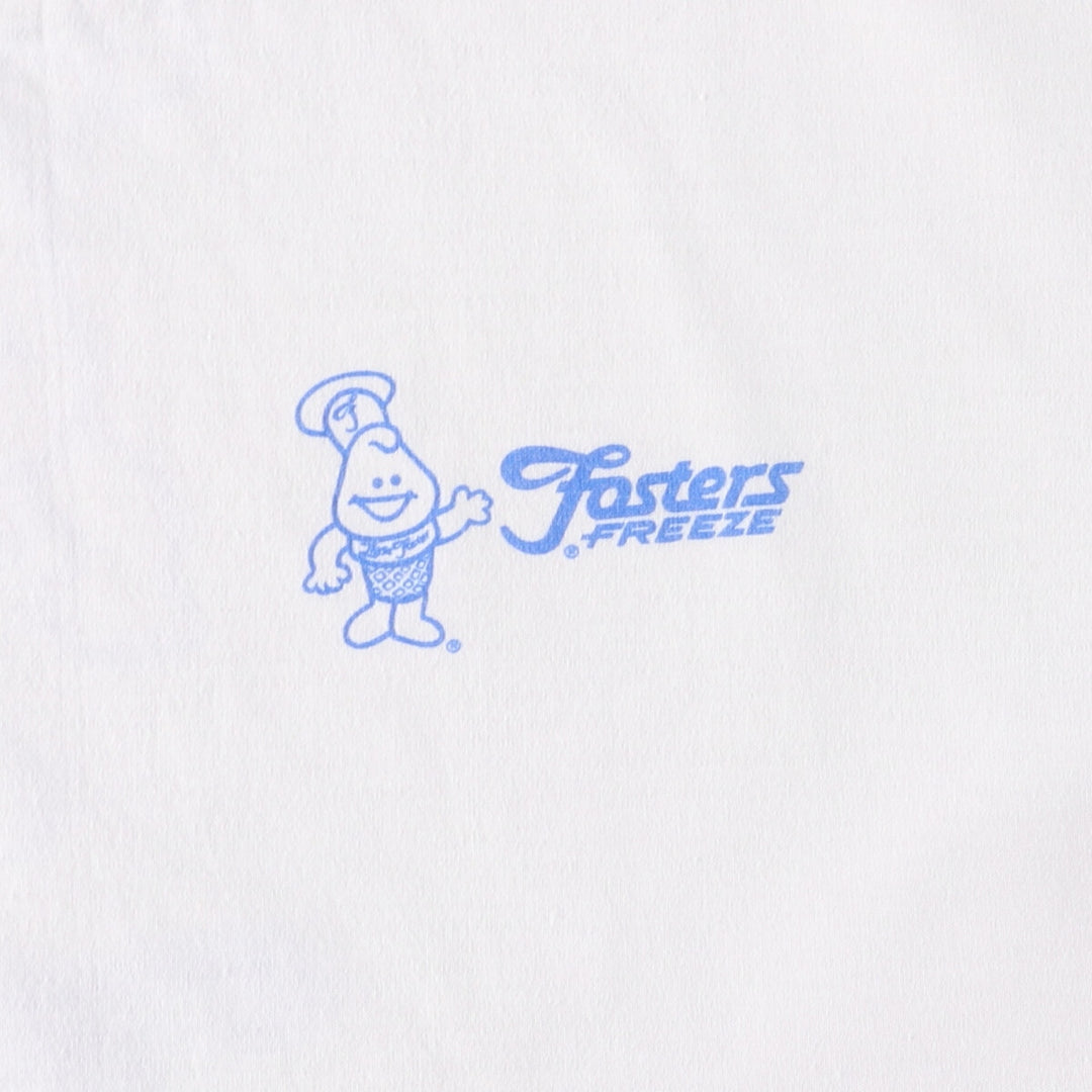90'S ONEITA Fosters Freeze Advertising T-shirt Made in USA Men's L size Vintage cotton white type Vintage Second Hand