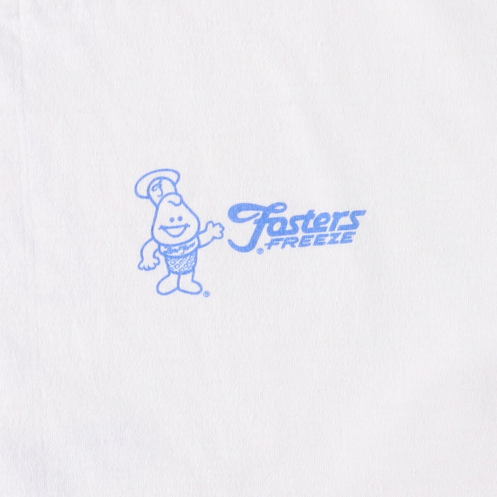 90'S ONEITA Fosters Freeze Advertising T-shirt Made in USA Men's L size Vintage cotton white type Vintage Second Hand