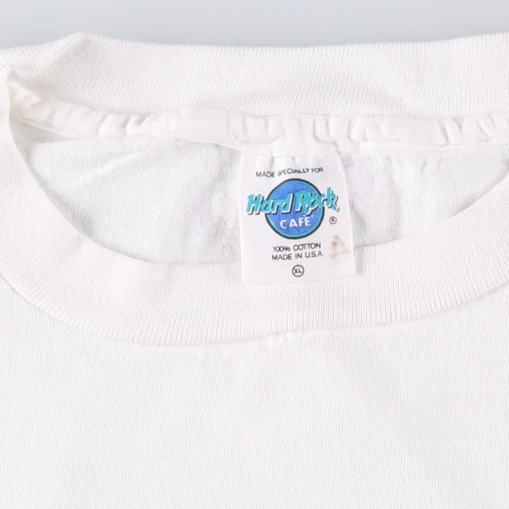 90'S HARD ROCK CAFE Hard Rock Cafe Advertising T-shirt Made in USA Men's XL Vintage cotton white type Vintage Second Hand